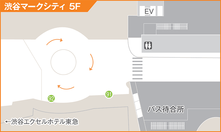 渋谷マークシティのりば案内 乗り場案内 東急バス