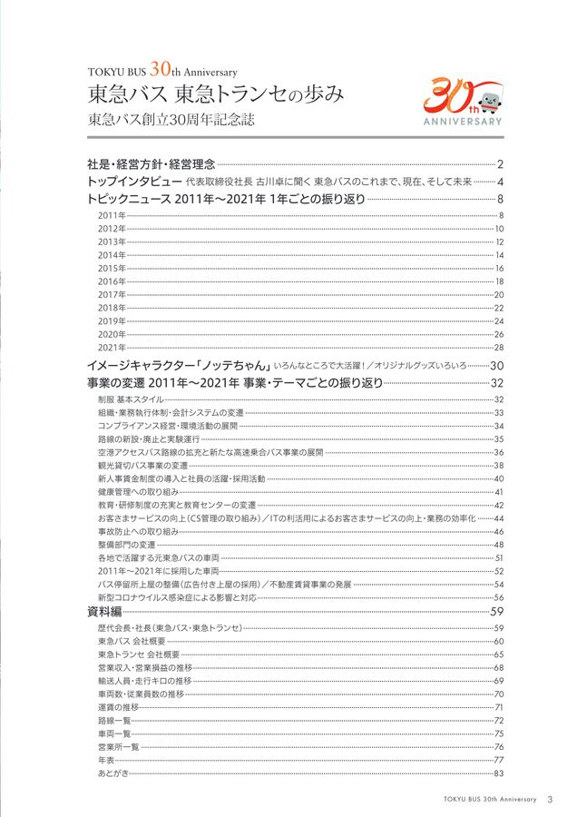 東急バス 30周年記念誌 更新版