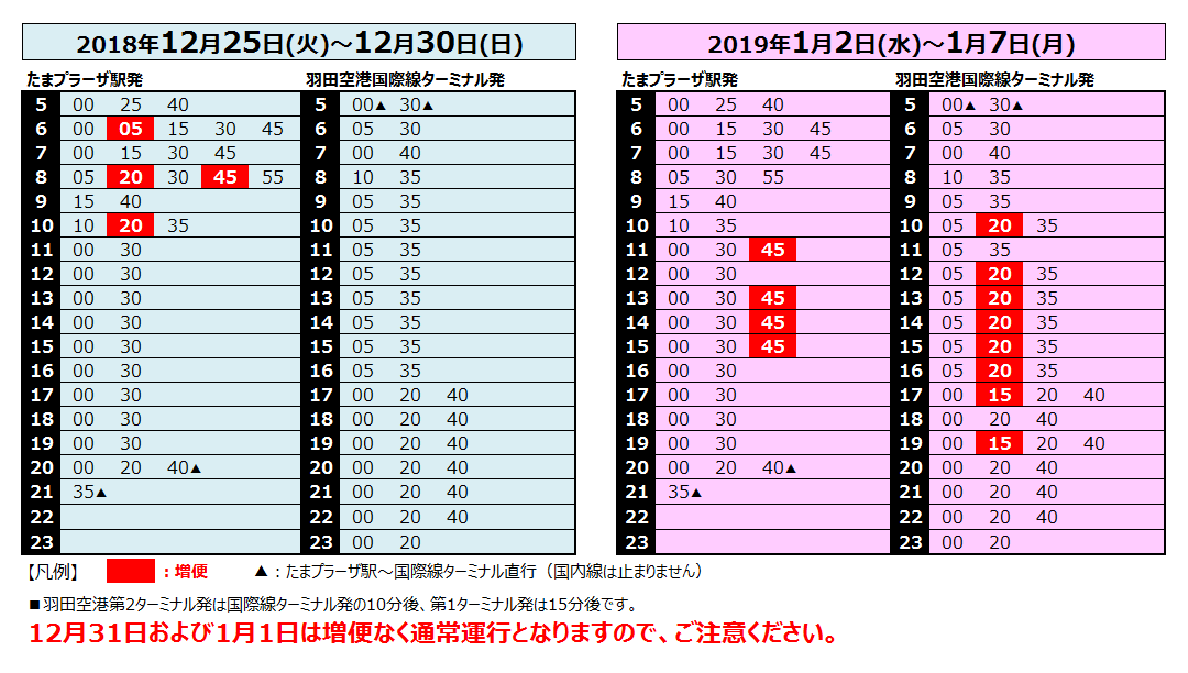 たまプラーザ駅 羽田空港直行バス 年末年始に臨時増便いたします お知らせ 東急バス