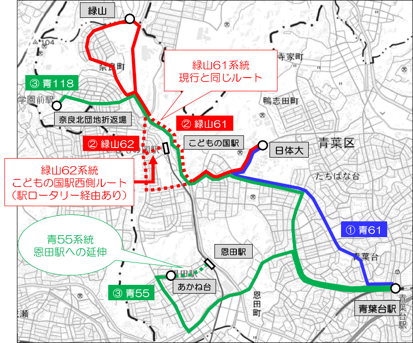 路線再編後の路線図