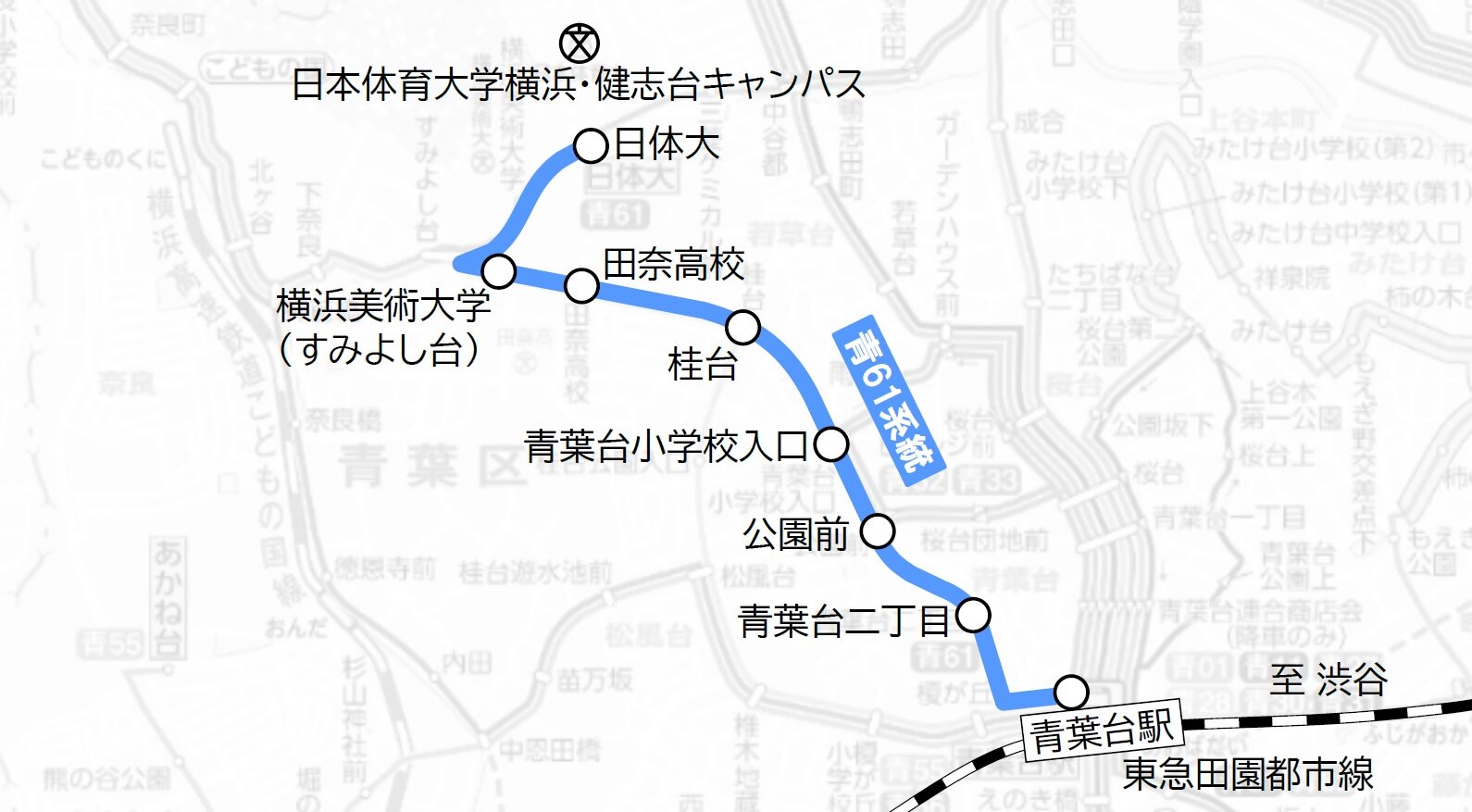 青61系統路線図